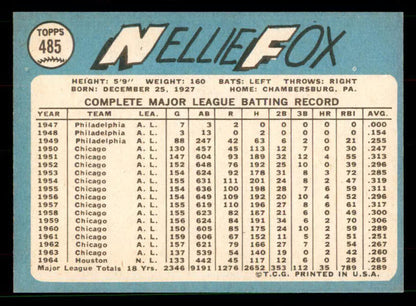 1965 Topps Baseball #485 Nellie Fox Astros EX-MT 551587