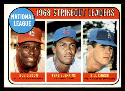 1969 Topps Baseball #012 N.L. Strike Out Leaders Bob Gibson EX-MT 551599