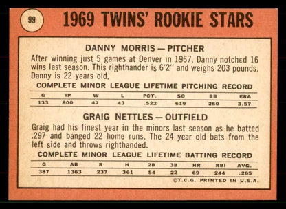 1969 Topps Baseball #099 Graig Nettles Twins EX-MT 551607