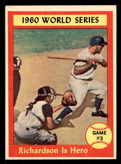 1961 Topps Baseball #308 World Series Game 3 Richardson EX-MT 551610
