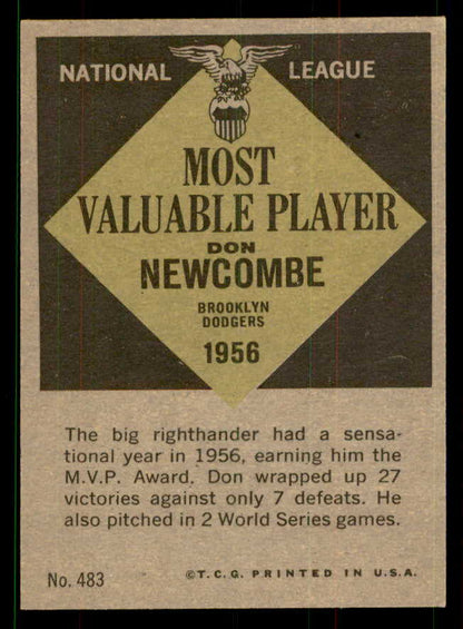 1961 Topps Baseball #483 Don Newcombe MVP Dodgers EX-MT 551617