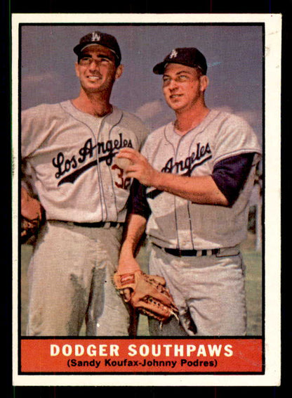 1961 Topps Baseball #207 Sandy Koufax Johnny Podres EX-MT 551618