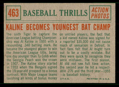 1959 Topps Baseball #463 Al Kaline IA Tigers EX 551672