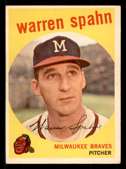1959 Topps Baseball #040 Warren Spahn Braves EX+/EX-MT Obscure 551684