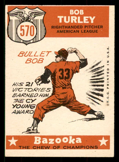 1959 Topps Baseball #570 Bob Turley A.S. Yankees EX-MT 551688