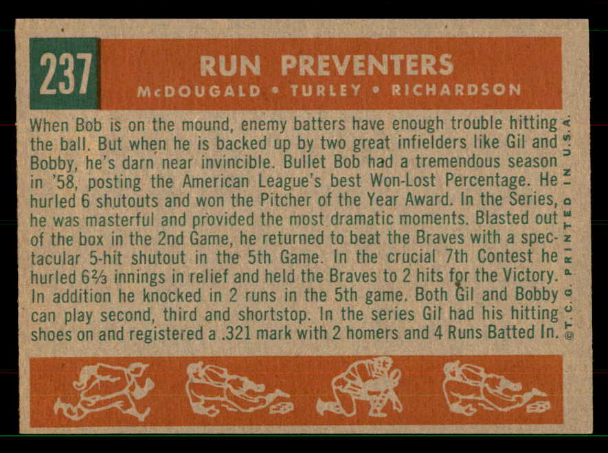 1959 Topps Baseball #237 Bobby Richardson Gil McDougald EX-MT 551694