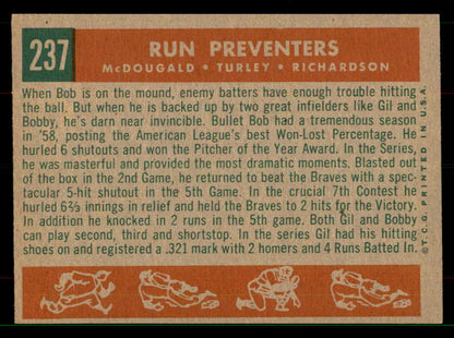 1959 Topps Baseball #237 Bobby Richardson Gil McDougald EX-MT 551694