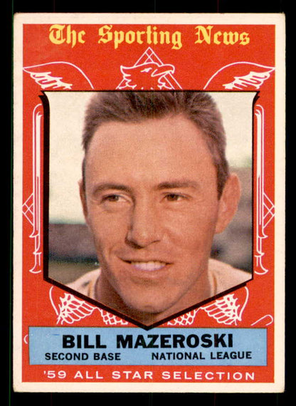 1959 Topps Baseball #555 Bill Mazeroski A.S. Pirates EX-MT 551698