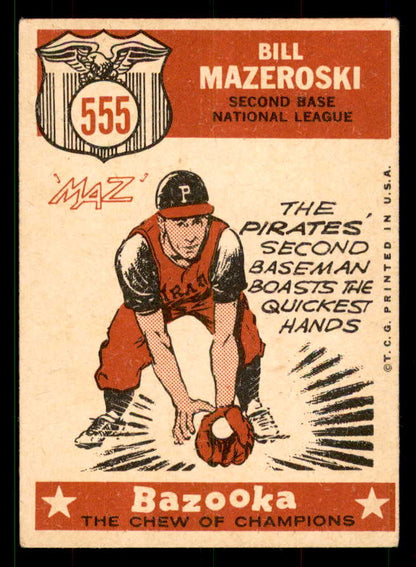 1959 Topps Baseball #555 Bill Mazeroski A.S. Pirates EX-MT 551698