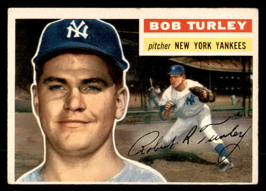 1956 Topps Baseball #040 Bob Turley Yankees EX Gray 551703