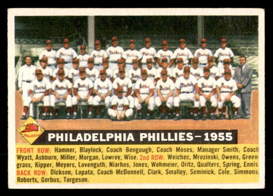 1956 Topps Baseball #072 Philadelphia Phillies Team VG-EX Dated 551709