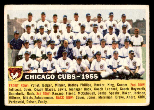 1956 Topps Baseball #011 Chicago Cubs Team VG Dated 551711