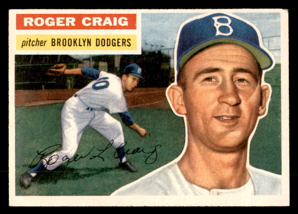 1956 Topps Baseball #063 Roger Craig Dodgers VG-EX White 551712