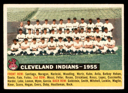 1956 Topps Baseball #085 Cleveland Indians Team EX Dated 551715