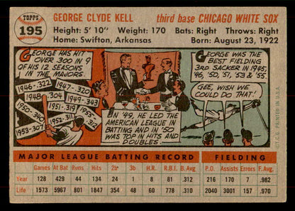 1956 Topps Baseball #195 George Kell White Sox VG-EX 551724