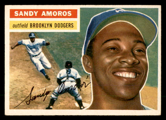 1956 Topps Baseball #042 Sandy Amoros Dodgers EX-MT White 551734