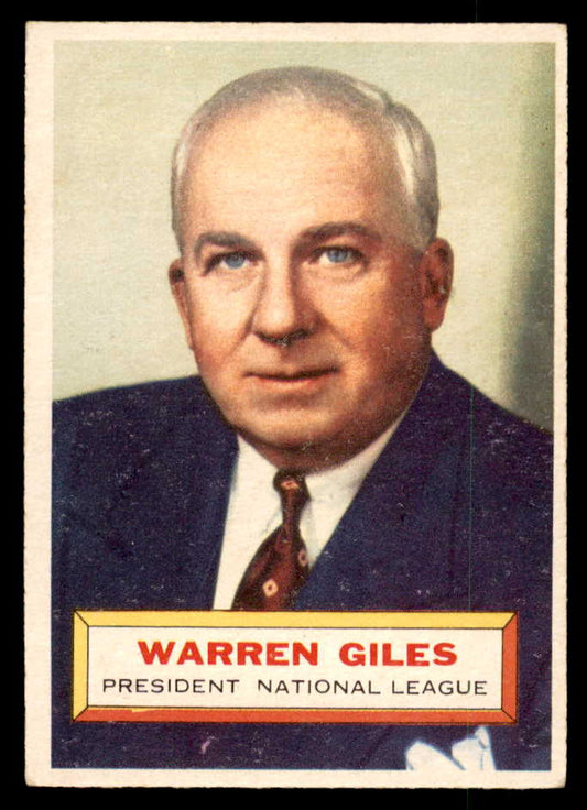 1956 Topps Baseball #002 Warren Giles President EX+/EX-MT White 551739