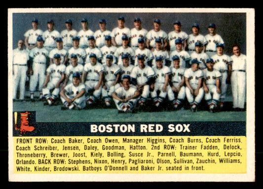 1956 Topps Baseball #111 Boston Red Sox Team EX+/EX-MT Gray 551740