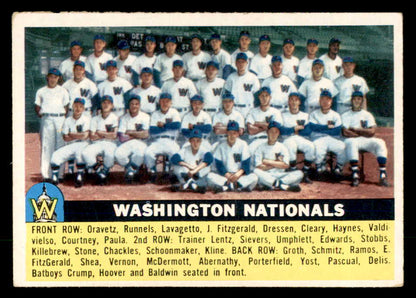 1956 Topps Baseball #146 Washington Senators Team VG-EX White 551742