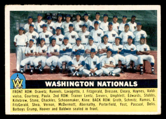 1956 Topps Baseball #146 Washington Senators Team VG-EX White 551742