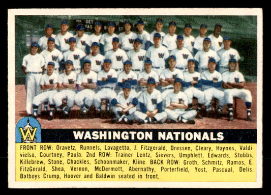 1956 Topps Baseball #146 Washington Senators Team EX-MT Gray 551744