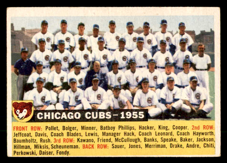 1956 Topps Baseball #011 Chicago Cubs Team EX Dated 551757