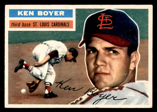 1956 Topps Baseball #014 Ken Boyer Cardinals EX Gray 551758