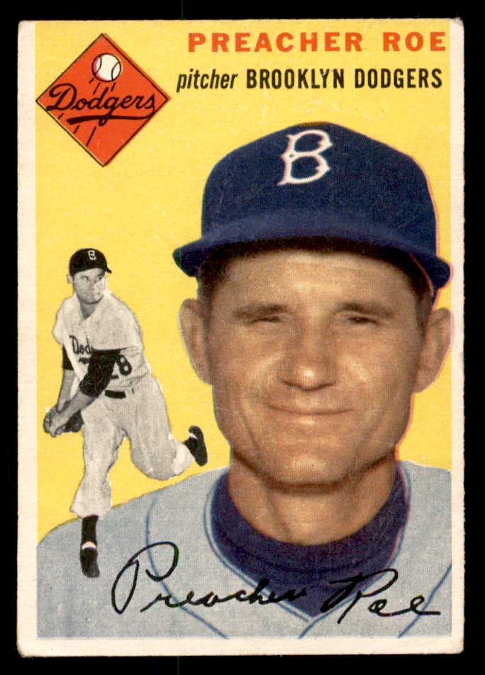 1954 Topps Baseball #014 Preacher Roe Dodgers VG-EX 551779