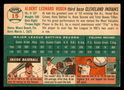 1954 Topps Baseball #015 Al Rosen Indians VG-EX 551780