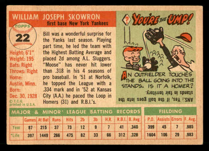 1955 Topps Baseball #022 Bill Skowron Yankees EX-MT 551795