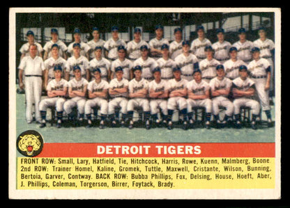 1956 Topps Baseball #213 Detroit Tigers Team EX-MT 551818