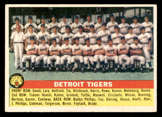 1956 Topps Baseball #213 Detroit Tigers Team EX-MT 551818