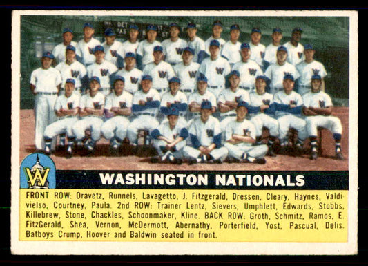 1956 Topps Baseball #146 Washington Senators Team EX-MT Gray 551825