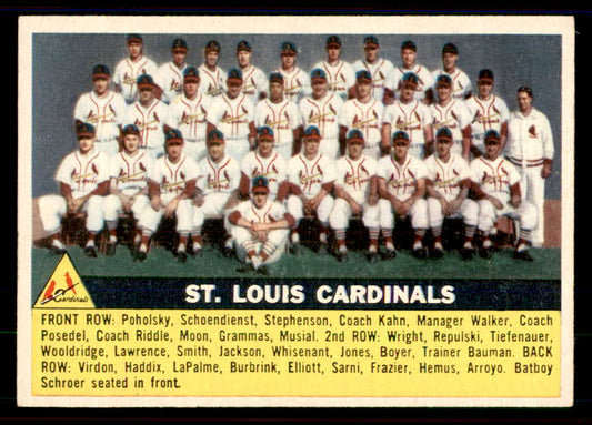 1956 Topps Baseball #134 St. Louis Cardinals Team EX-MT Gray 551826