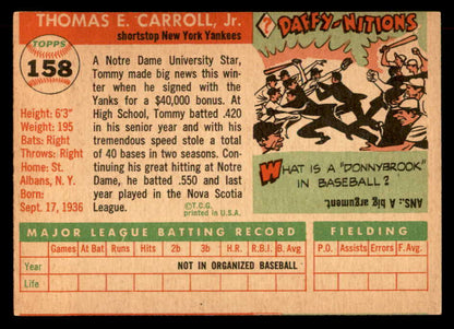 1955 Topps Baseball #158 Tom Carroll Yankees EX-MT 551831