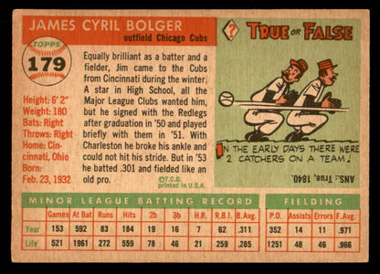 1955 Topps Baseball #179 Jim Bolger Cubs EX+/EX-MT 551848