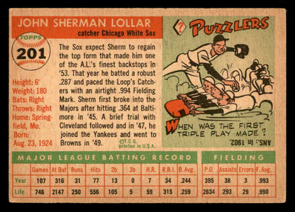 1955 Topps Baseball #201 Sherm Lollar White Sox VG-EX 551862