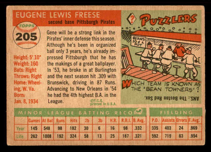 1955 Topps Baseball #205 Geen Freese Pirates VG-EX 551866