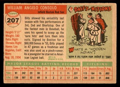1955 Topps Baseball #207 Billy Consolo Red Sox VG-EX 551867