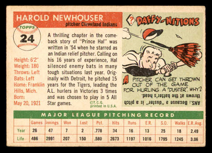1955 Topps Baseball #024 Hal Newhouser Indians EX 551874