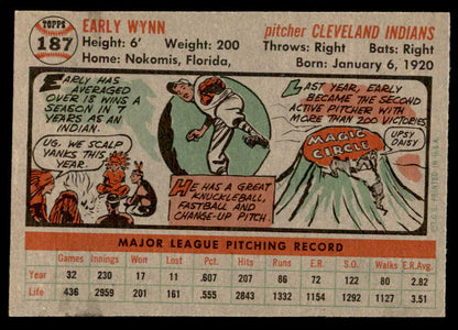 1956 Topps Baseball #187 Early Wynn Indians EX-MT 551878