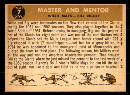 1960 Topps Baseball #007 Willie Mays Bill Rigney NR-MT 551886