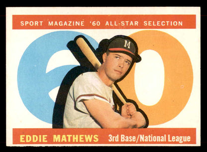 1960 Topps Baseball #558 Eddie Mathews A.S. Braves EX-MT 551892