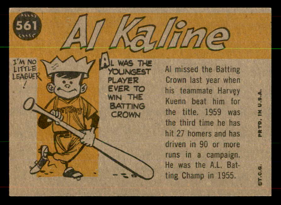 1960 Topps Baseball #561 Al Kaline A.S. Tigers NR-MT 551895