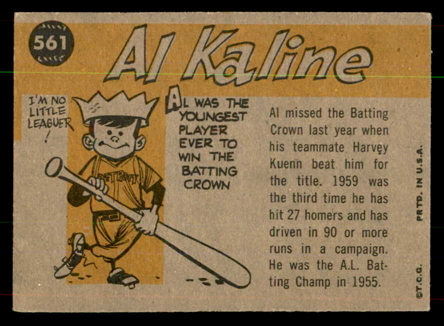 1960 Topps Baseball #561 Al Kaline A.S. Tigers EX 551896