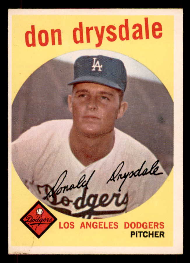 1959 Topps Baseball #387 Don Drysdale Dodgers EX 551908