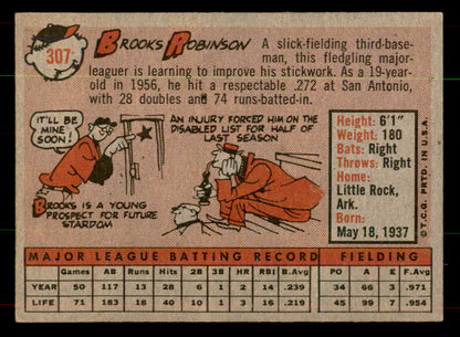 1958 Topps Baseball #307 Brooks Robinson Orioles EX 551919