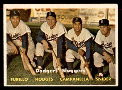1957 Topps Baseball #400 Roy Campanella Duke Snider Gil Hodges EX+/EX-MT 551921