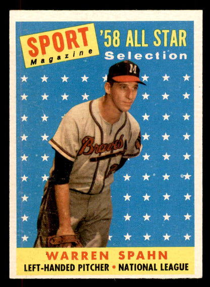 1958 Topps Baseball #494 Warren Spahn A.S. Braves NR-MT 551925