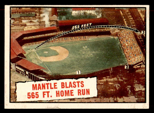 1961 Topps Baseball #406 Mickey Mantle IA Yankees EX+/EX-MT 551937